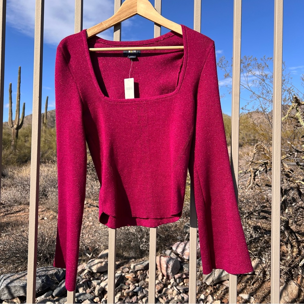⬇️💲MAEVE By Anthropologie NWT Women’s Sweater Size M Color Rasp/Fram (On Tag)